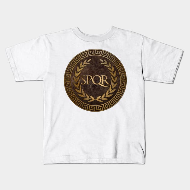 SPQR Symbol of Ancient Rome Kids T-Shirt by AgemaApparel